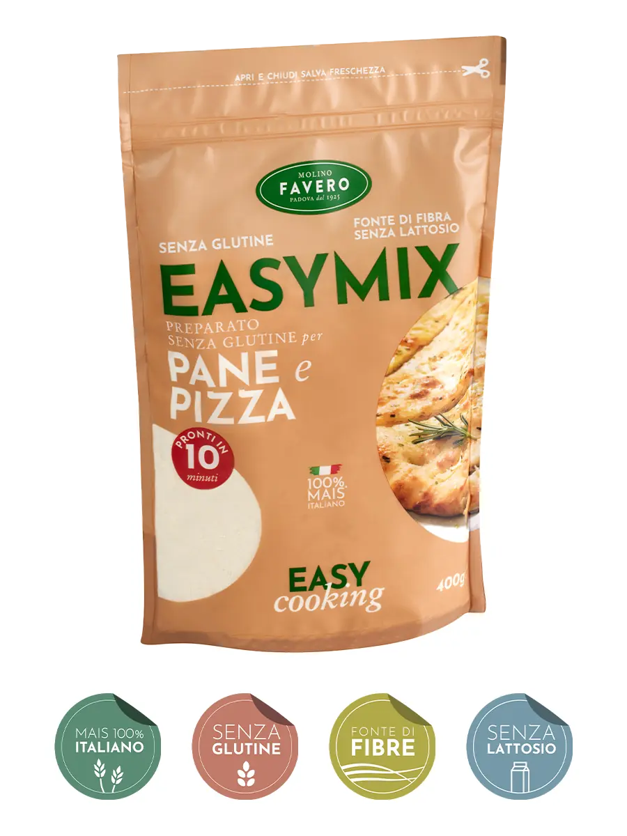 EASY MIX, PREPARATO SENZA GLUTINE PER PANE E PIZZA